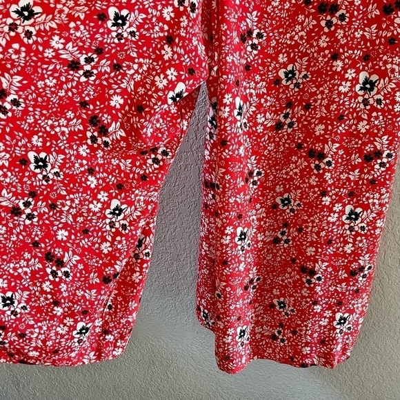 Free People Jumpsuit Cecilia Wide Leg Floral Tie Strap Bohemian Prairie Red S - Picture 10 of 15
